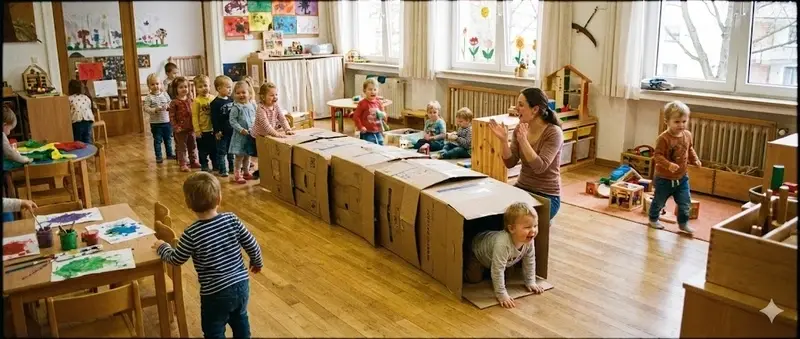 Bò qua đường hầm - Trò chơi vận động an toàn cho trẻ