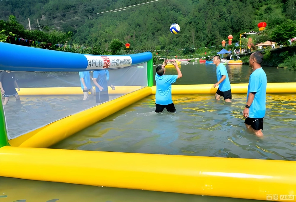 Trò chơi bóng chuyền nước khổng lồ sử dụng bóng bay cỡ đại tạo không khí sôi động cho lễ hội mùa hè