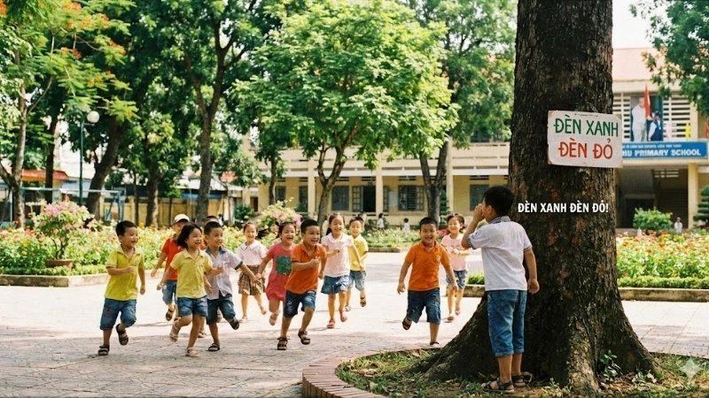 Bé vận động linh hoạt với cách tổ chức trò đèn xanh đèn đỏ