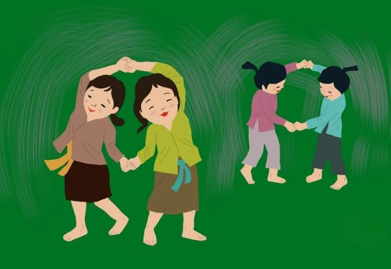 Trò chơi dân gian lộn cầu vồng đậm chất tuổi thơ