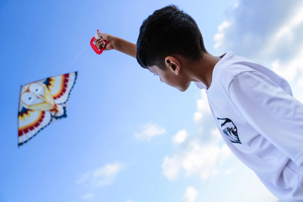 Hình ảnh cánh diều bay trong gió nhẹ nhàng tự do