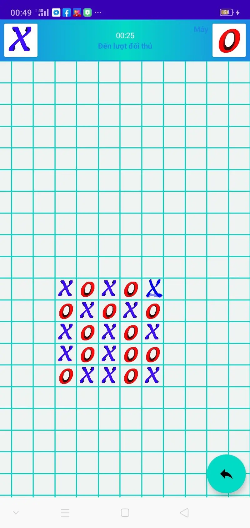 Giao diện cờ Caro online phù hợp chơi trên điện thoại