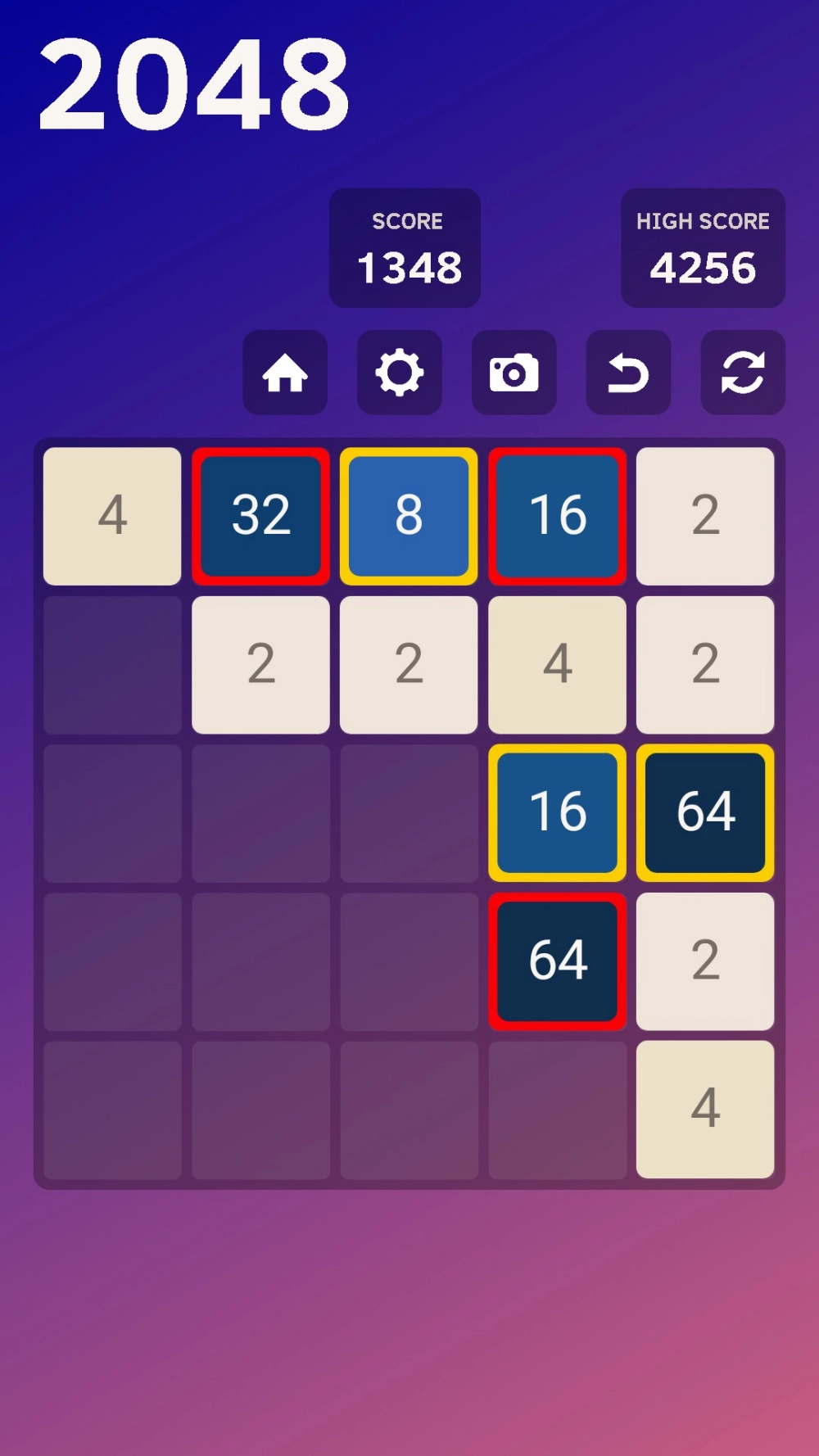 Màn hình chơi 2048 multiplayer đấu với người thật