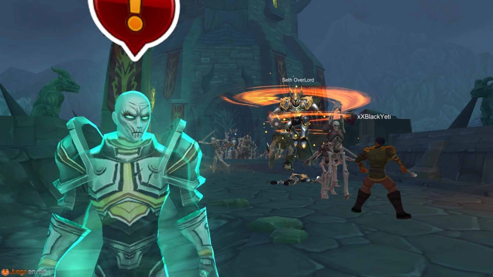 Giao diện chiến đấu trong phiên bản AdventureQuest Worlds Unity mới nhất