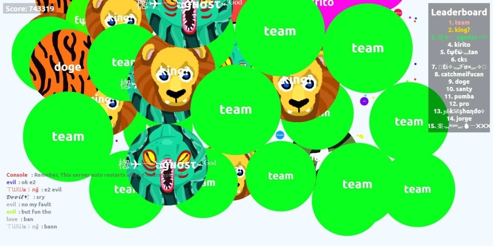 Danh sách các chế độ chơi trong Agar.io được yêu thích nhất