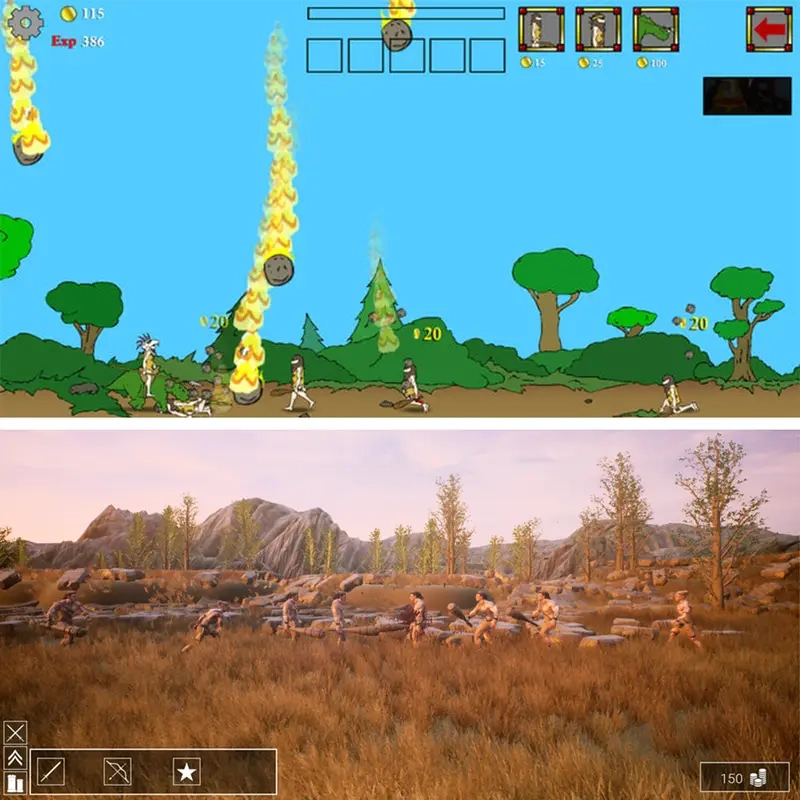 Chiến thuật phòng thủ trong Age of War minh họa