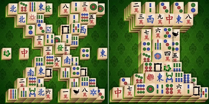 Mahjong Nhật 4 người chơi bố cục chuẩn