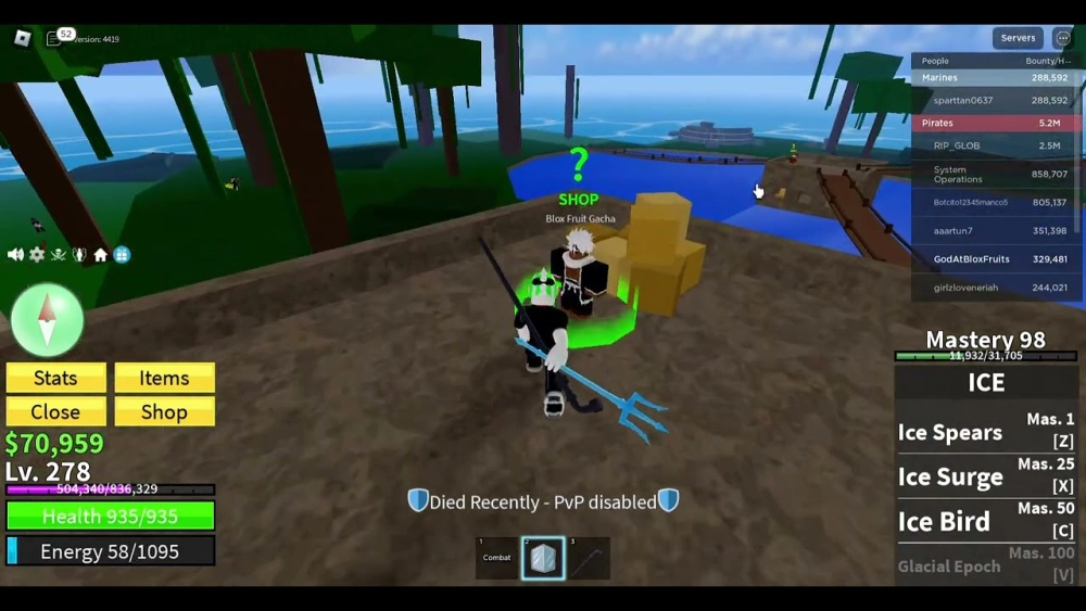 Mô hình bộ đồ chơi blox fruit lego mô phỏng nhân vật trong game