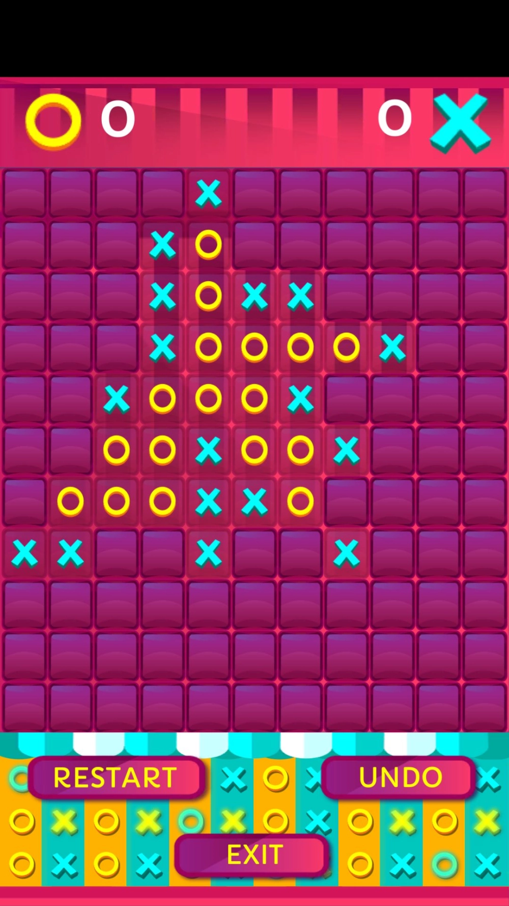 Minh họa luật chơi cờ caro chặn 2 đầu giúp tăng tính kịch tính cho ván đấu