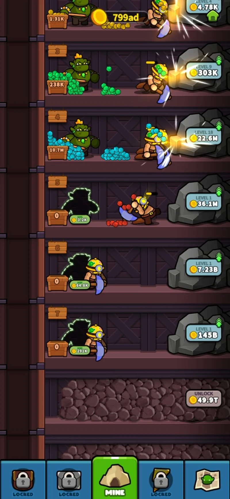 Tối ưu sản lượng nhờ idle miner tycoon chiến lược khai thác