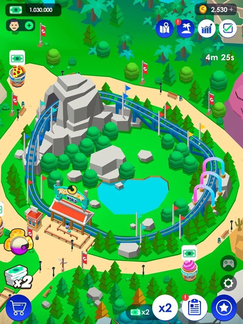 Trở thành quản lý xuất sắc idle theme park tycoon