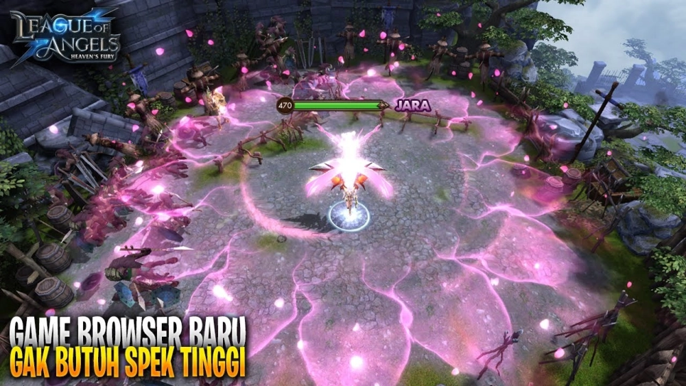 Ảnh Boss League of Angels – Heaven’s Fury khổng lồ chiếm trọn màn hình trong chế độ đột kích.