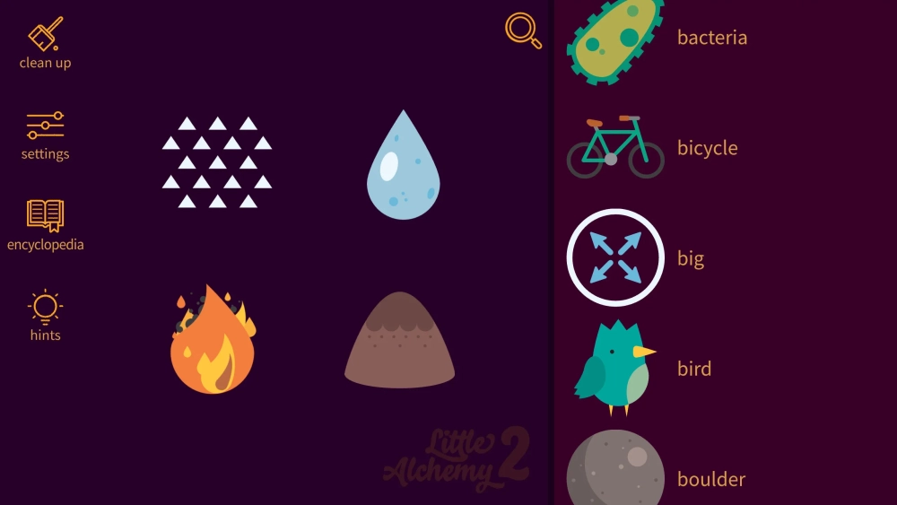 Giao diện trang chủ Little Alchemy 2 unblocked tại Việt Nam