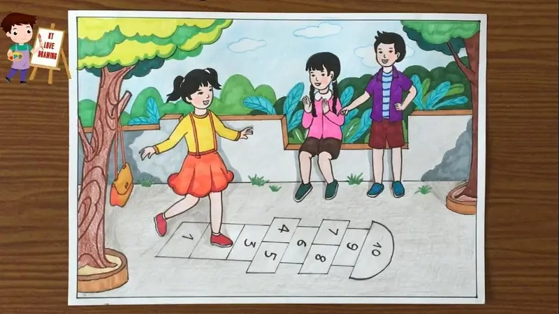 Trẻ em thử Nhảy Lò Cò Phiên Bản Mới đầy sáng tạo