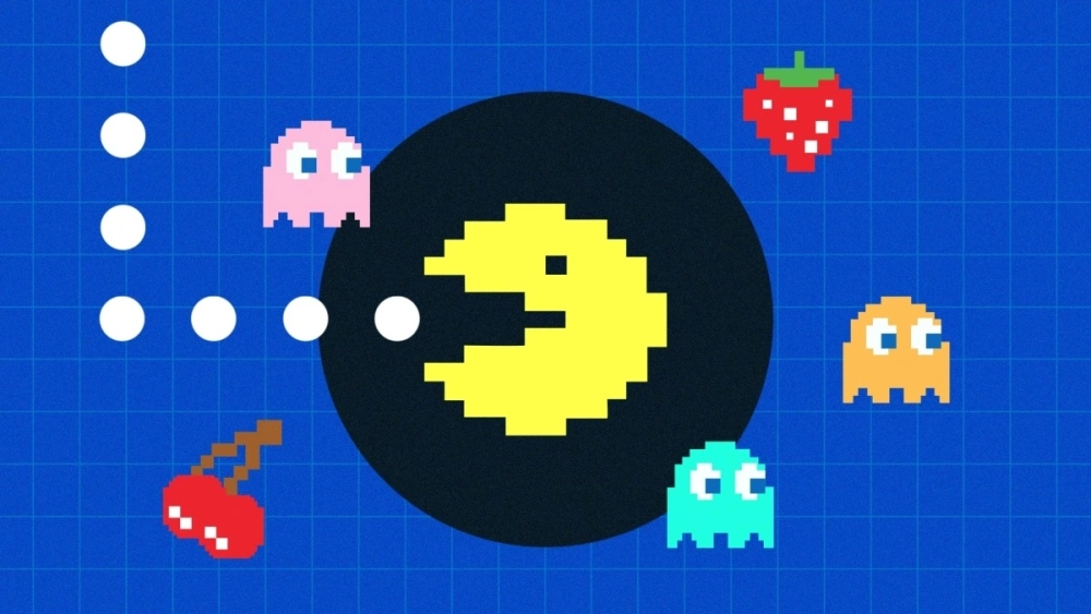 Hình ảnh giao diện khởi động Pacman Google Doodle năm 2026