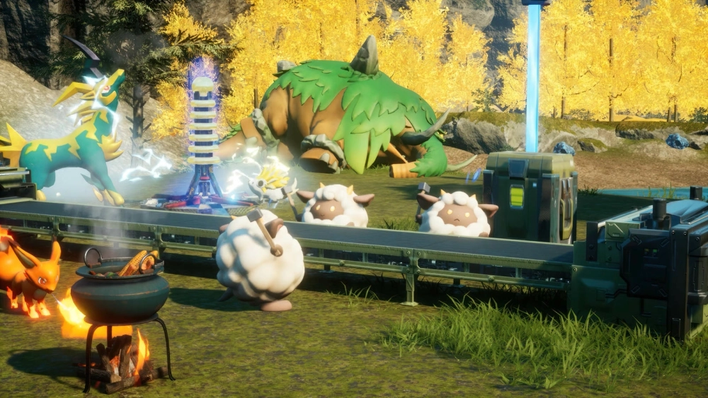 Nhân vật chính sử dụng súng mạnh nhất trong Palworld dứt điểm mục tiêu