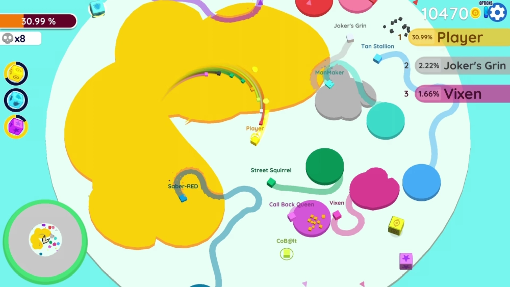 Một pha combat căng thẳng trong Paper.io World Conflict