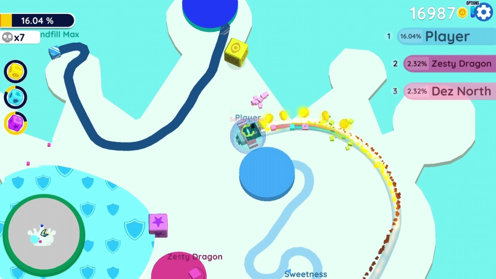 Kỹ thuật vẽ zig-zag giúp bảo vệ đuôi hiệu quả trong Paper.io