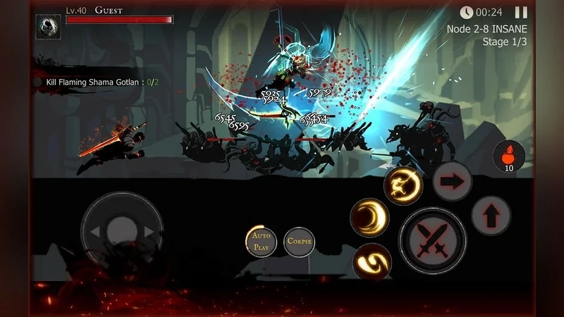 Lối đánh kiếm nhanh mạnh của shadow of death kiếm sĩ bóng đêm