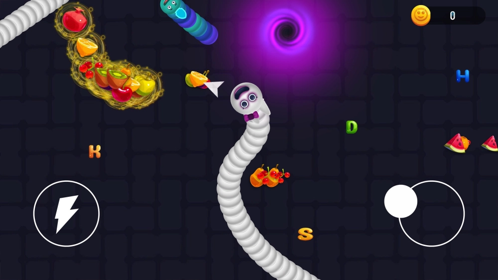 Ảnh rắn khổng lồ kỷ lục thế giới Slither.io săn mồi