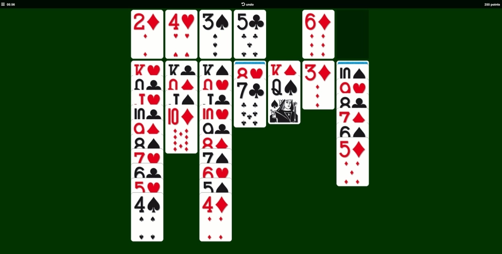 Bàn chơi Solitaire hiện đại với độ phân giải cao
