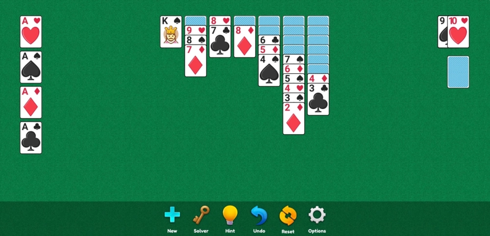 Chiến thuật quản lý cột bài trong game Solitaire Spider 4 chất đầy kịch tính