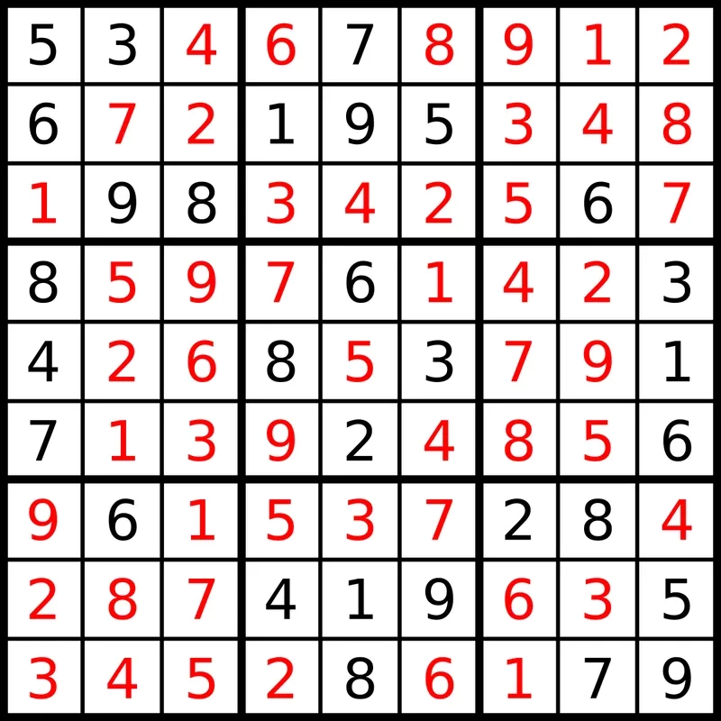 Mẫu sudoku 3x3 có hình vẽ minh họa