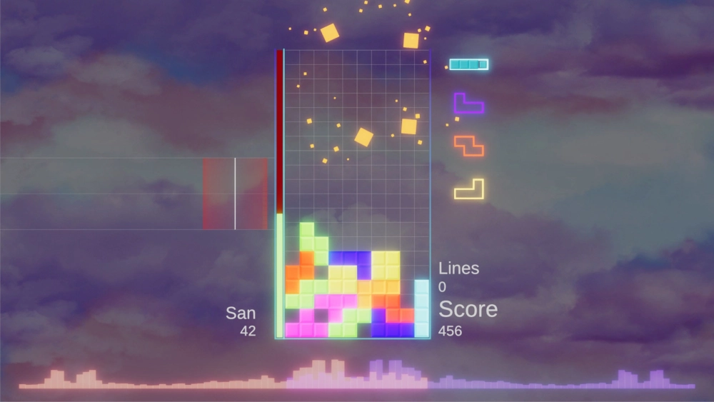 Giao diện phòng chơi Tetris với bạn bè trên nền tảng Jstris