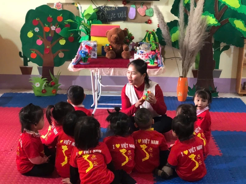 Không gian học tập sinh động với xâu hạt vòng trong lớp học