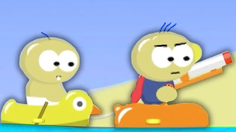 Hình ảnh raft wars game với lối chơi bắn súng vui nhộn