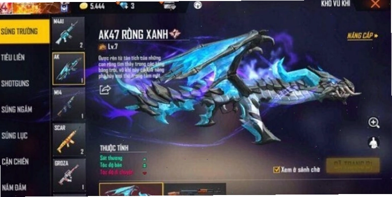 AK Rồng Xanh - Skin súng độc đáo trong Free Fire