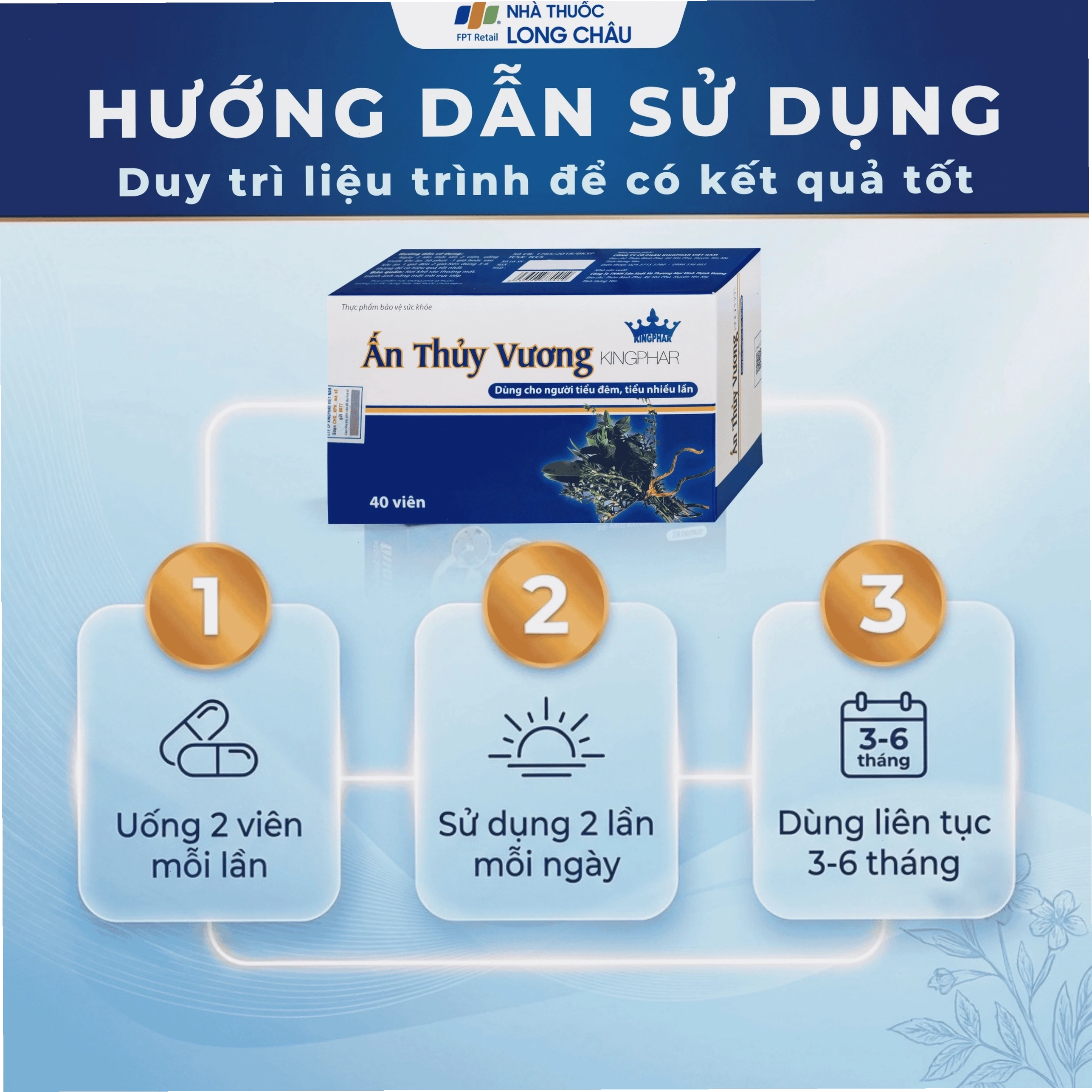 Ấn Thủy Vương Kingphar giúp cải thiện triệu chứng tiểu đêm