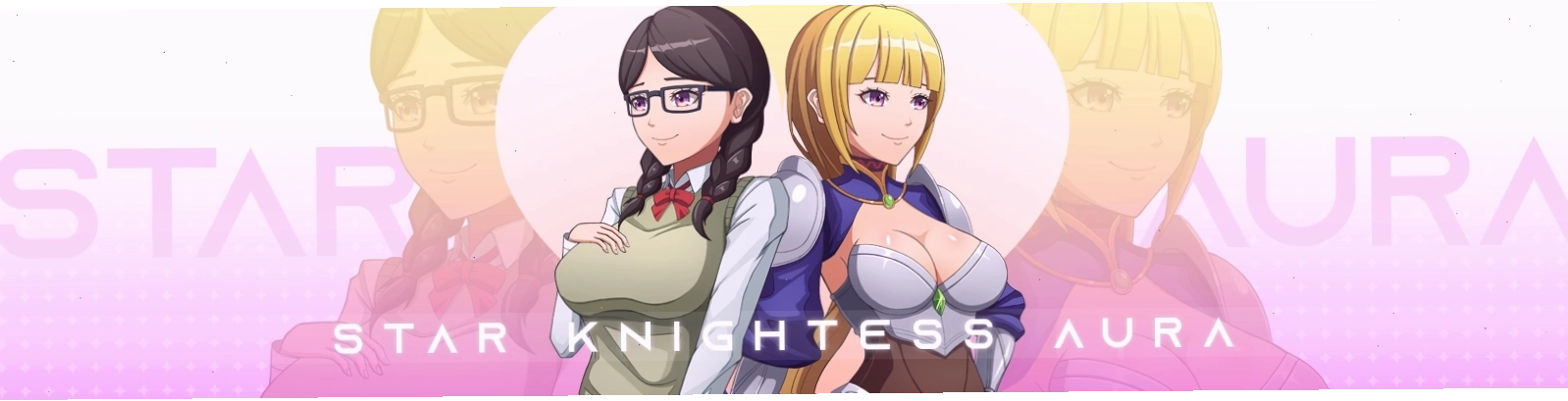 Bìa game Star Knightess Aura với hình ảnh nhân vật nữ chiến binh