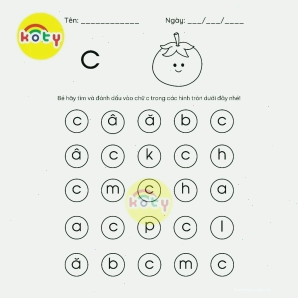 Bộ học liệu hỗ trợ bé chơi trò chơi tìm chữ