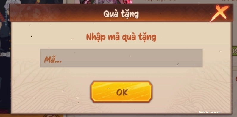 Bước 3: Nhập code và ấn xác nhận để nhận quà