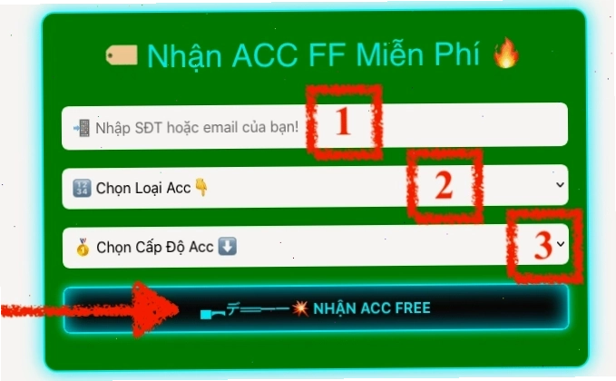 Cách nhận acc FF miễn phí - minh họa cho việc nhận thông tin hữu ích