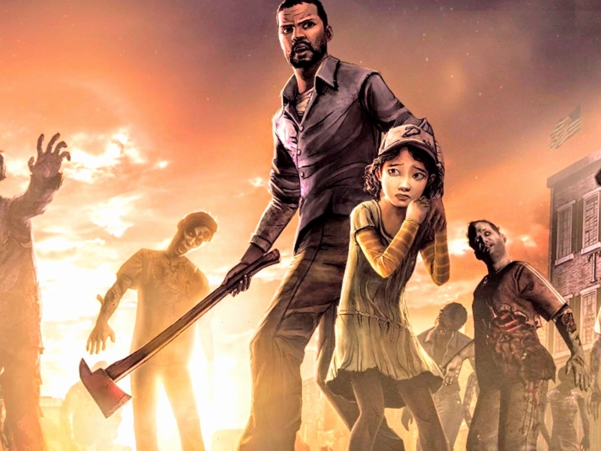 Cảnh nhân vật chiến đấu trong game The Walking Dead