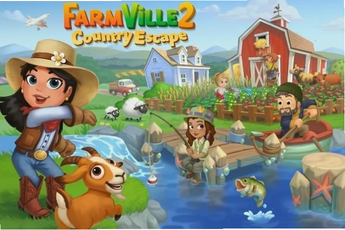Cảnh quan trang trại đẹp mắt trong một tựa game nông trại PC