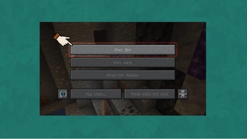 Chọn chế độ chơi đơn hoặc đa người chơi trong Minecraft PE