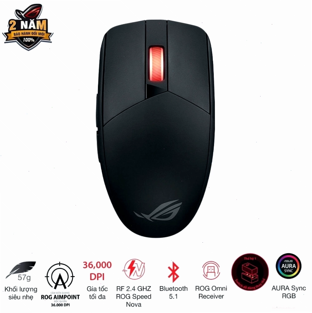 Chuột ASUS ROG Strix Impact III Wireless - Điều khiển chính xác trong game nhập vai