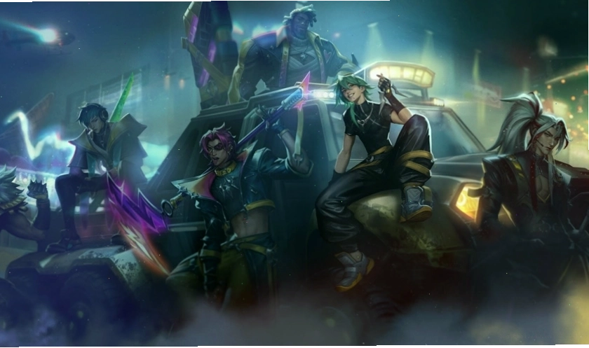 Đội hình Heartsteel Ezreal DTCL Mùa 10 với các tướng Sett, Qiyana, Caitlyn và Ezreal làm chủ lực