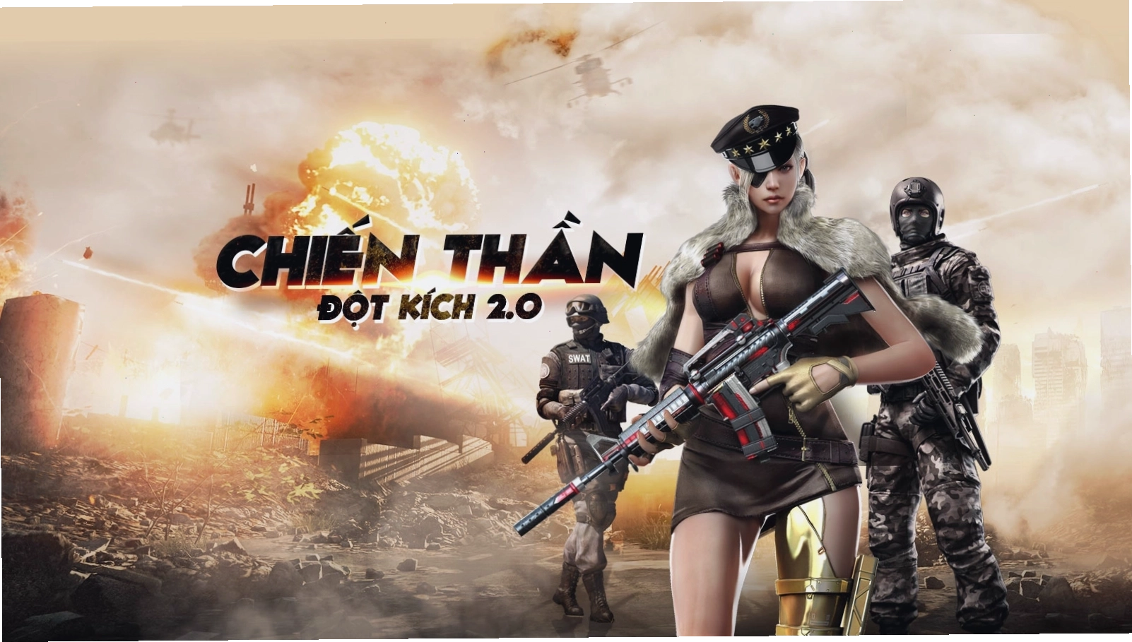 Giao diện chính của game Đột Kích PC với hai phe đối lập