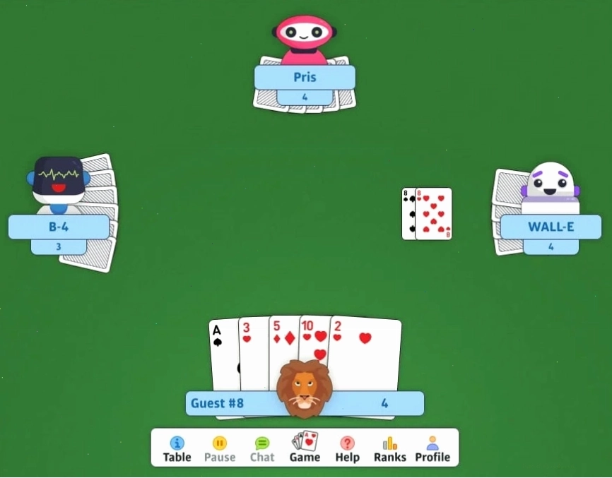 Giao diện chơi Old Maid online