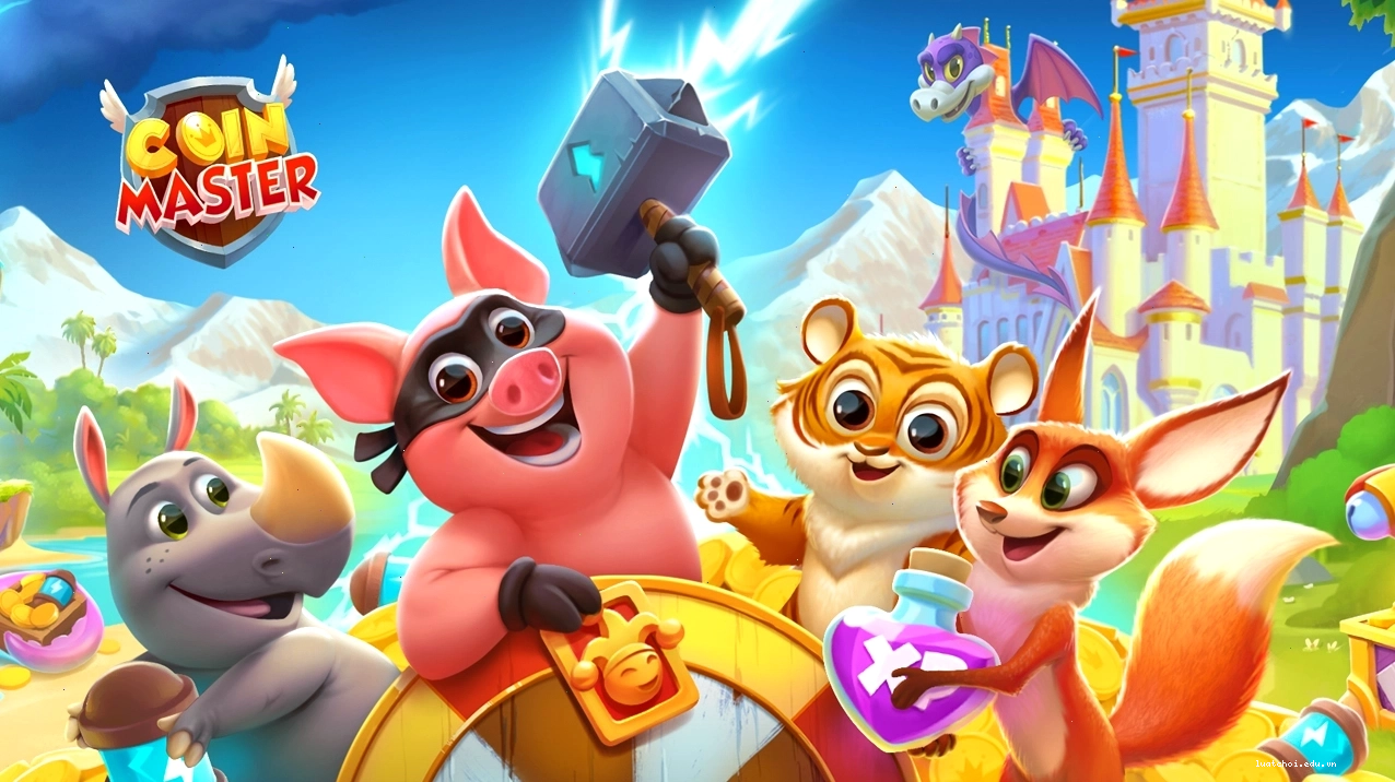 Giao diện game Coin Master với vòng quay may mắn