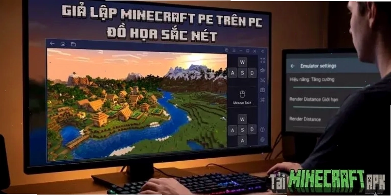 Giao diện giả lập Minecraft PE trên PC