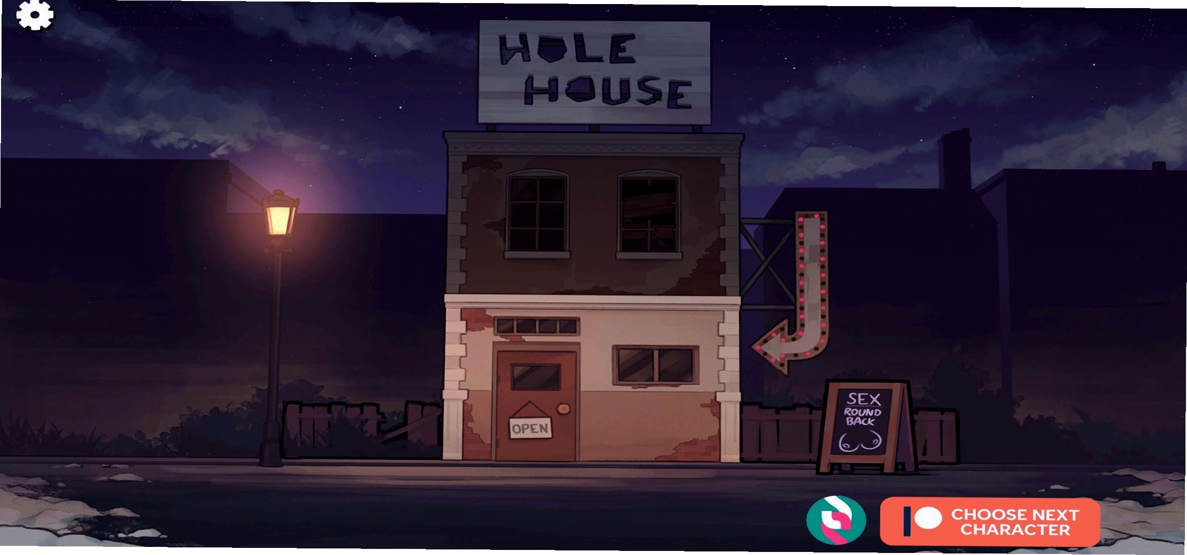 Giao diện nhân vật trong game Hole House
