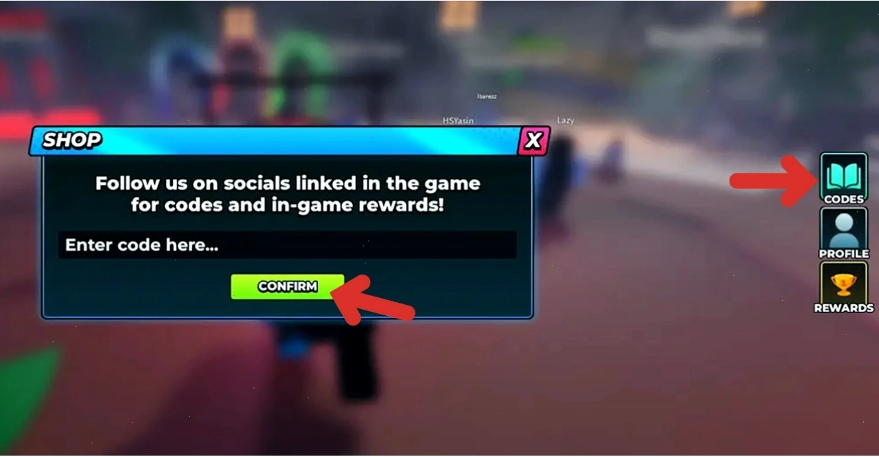 Giao diện nhập code Hunty Zombie trên Roblox