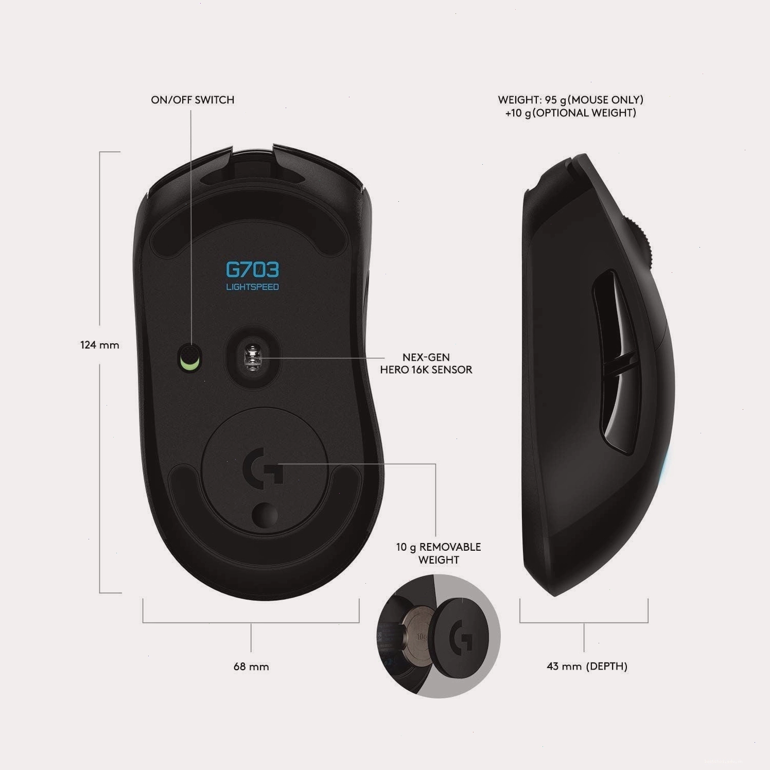 Giao diện phần mềm Logitech G HUB tùy chỉnh chuột G703