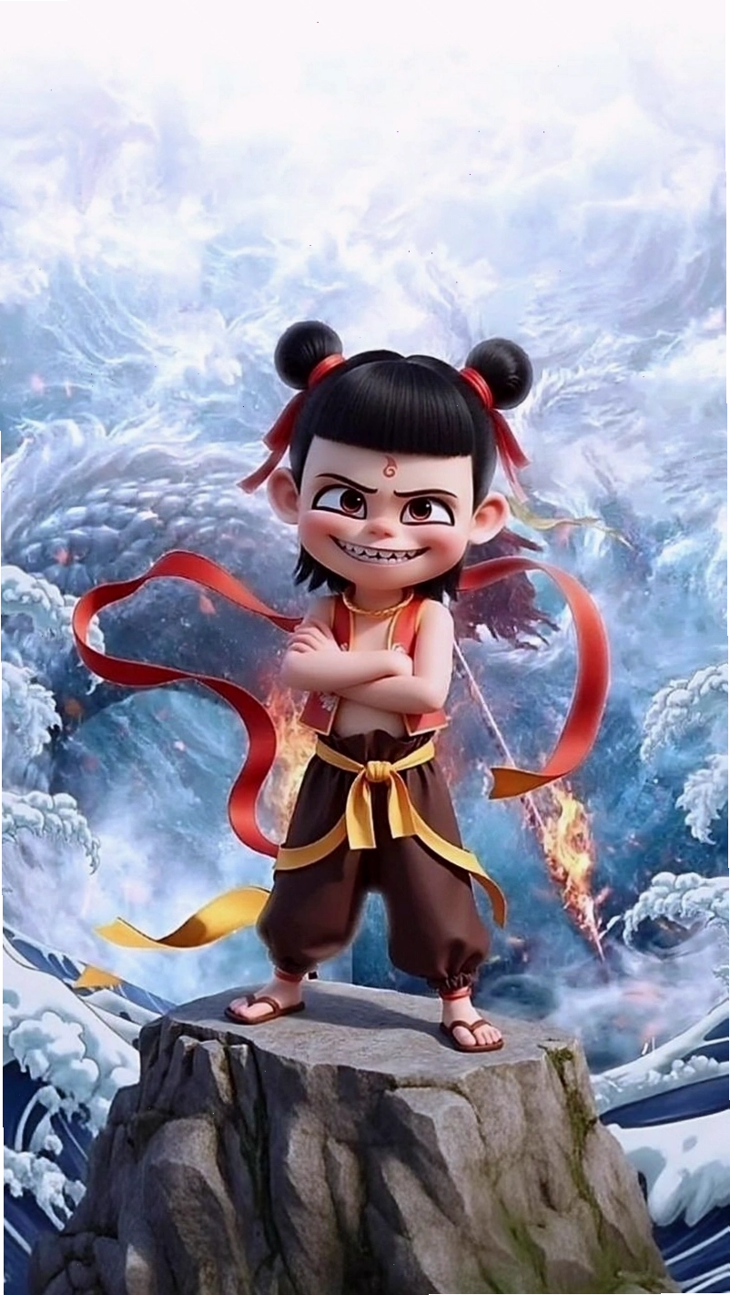 Hình ảnh Na Tra với ngọn lửa thiêng