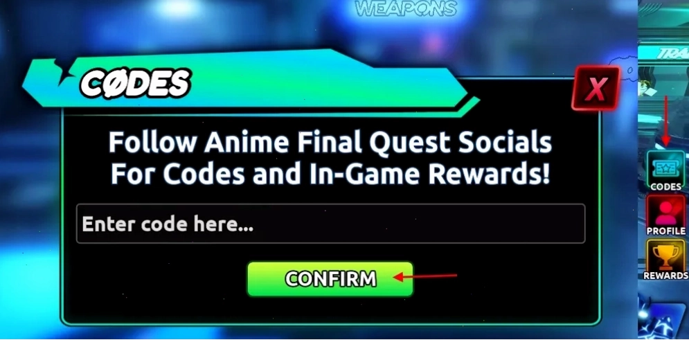 Hướng dẫn nhập code Anime Final Quest để nhận quà miễn phí